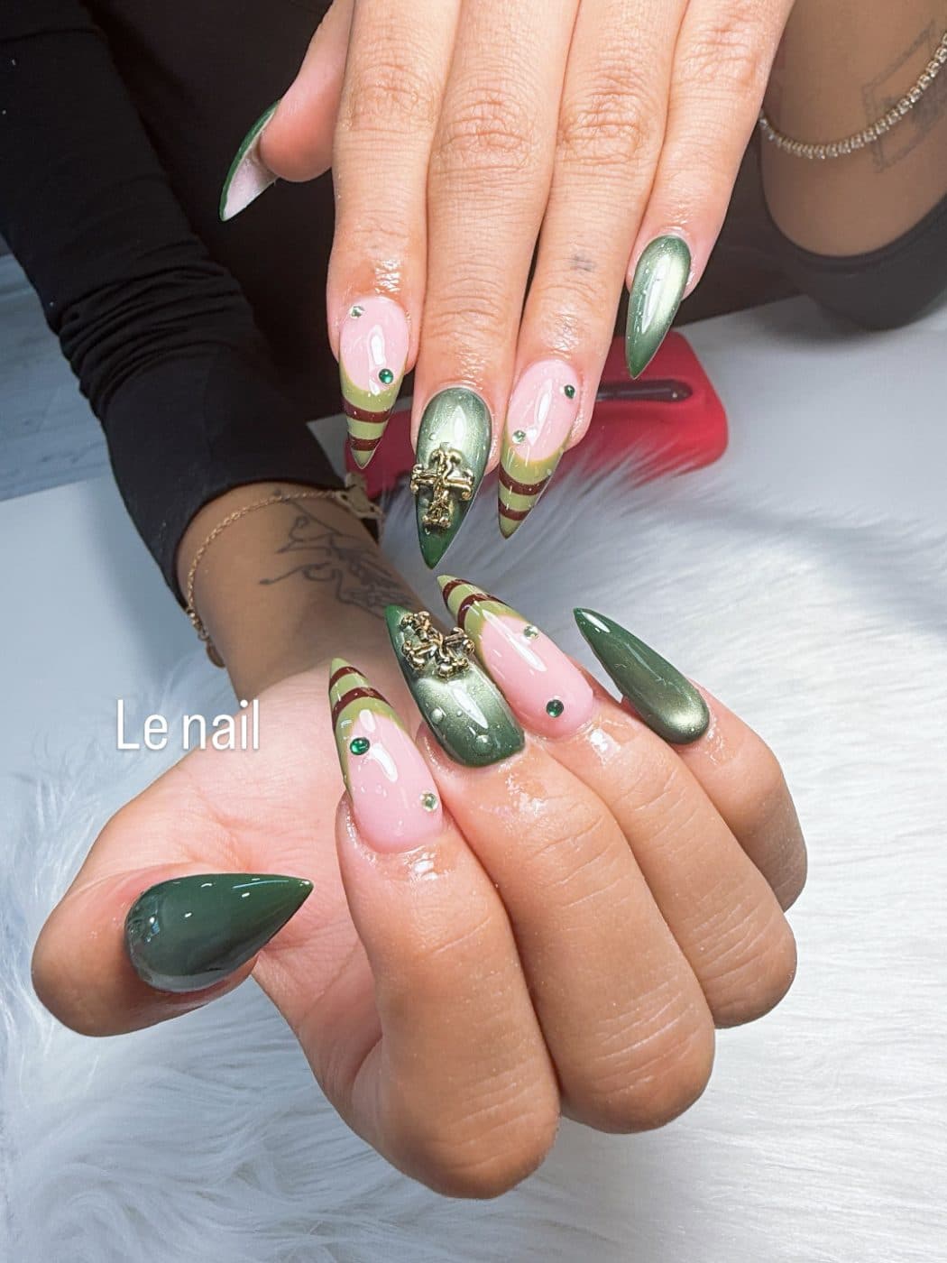 Black and gold nail art